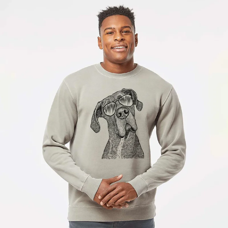 Aviator River the Great Dane - Unisex Pigment Dyed Crew Sweatshirt