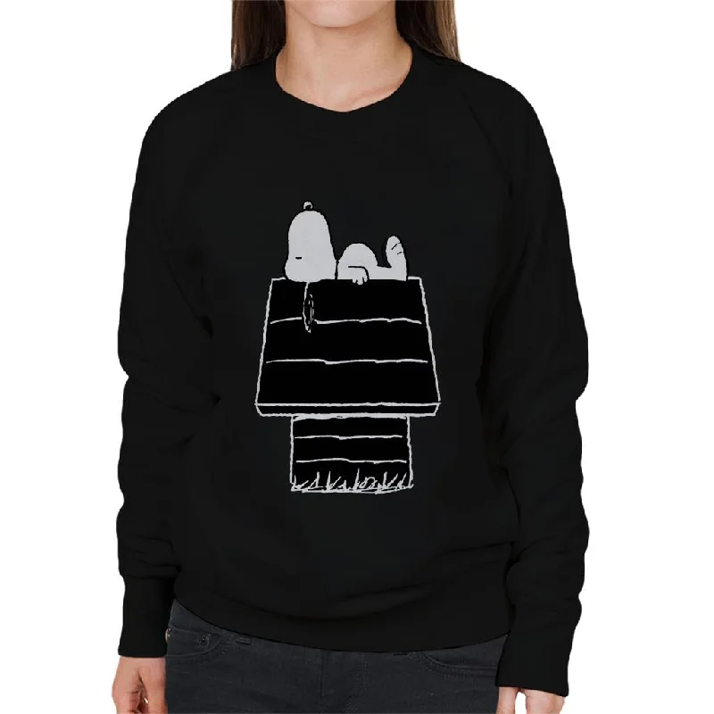 Peanuts Snoopy Black And White Kennel Women's Sweatshirt