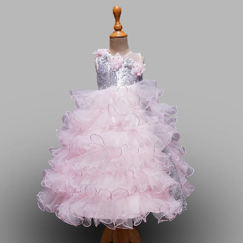 Pink Sequin Gown for Girls