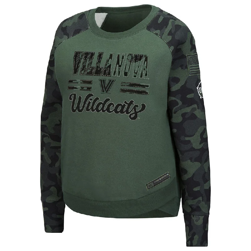 Ladies Villanova Wildcats OHT Frank Camo Crew Sweatshirt