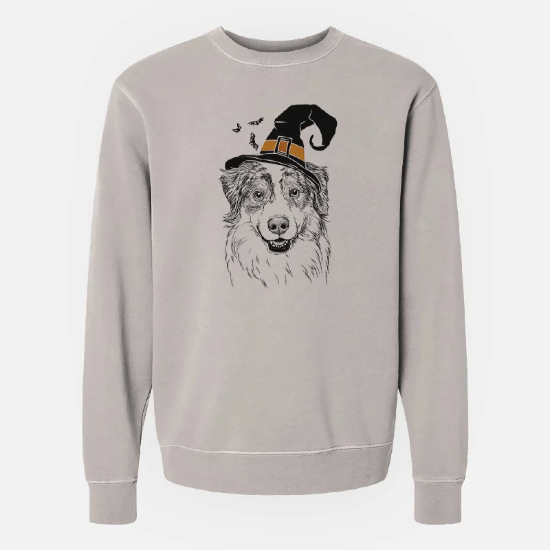 Witch Aonghus the Australian Shepherd - Unisex Pigment Dyed Crew Sweatshirt