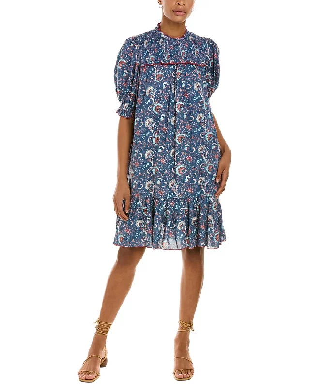 Celina Moon Smocked Yoke Mini Dress