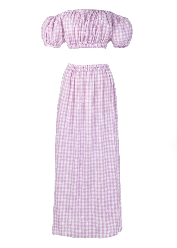 The Stella Set in Lilac Gingham