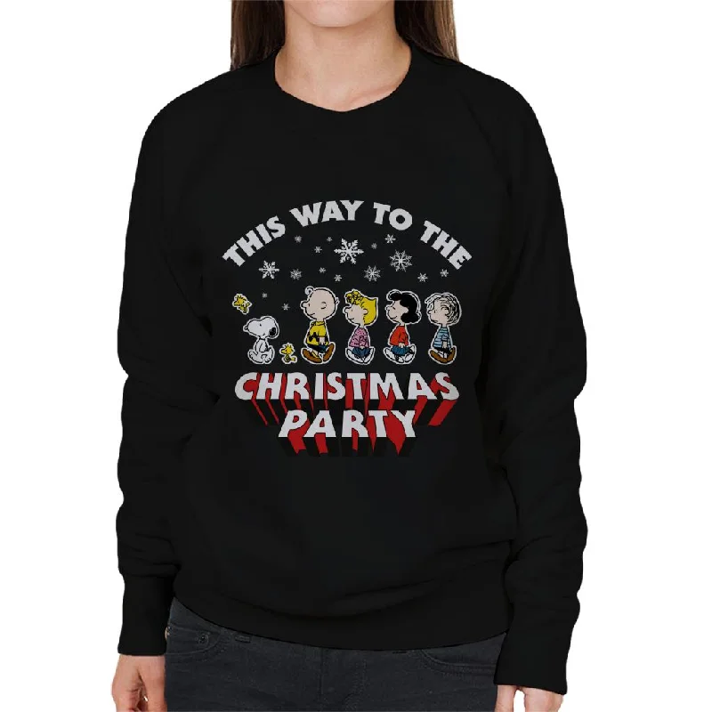 Peanuts Christmas This Way To The Christmas Party Women's Sweatshirt