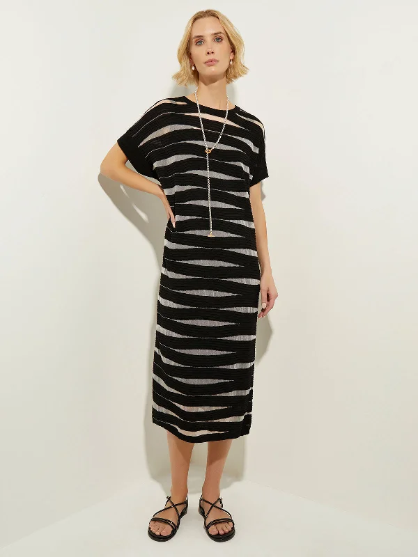 Burnout Stripe Soft Knit Dress