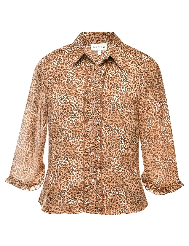 Leopard Print Shirt - M