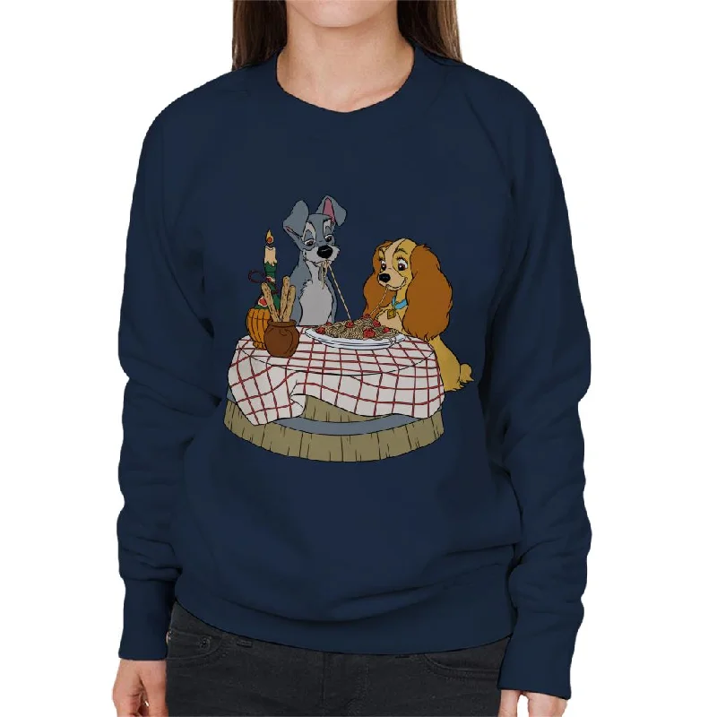 Disney Lady And The Tramp Spaghetti Scene Women's Sweatshirt