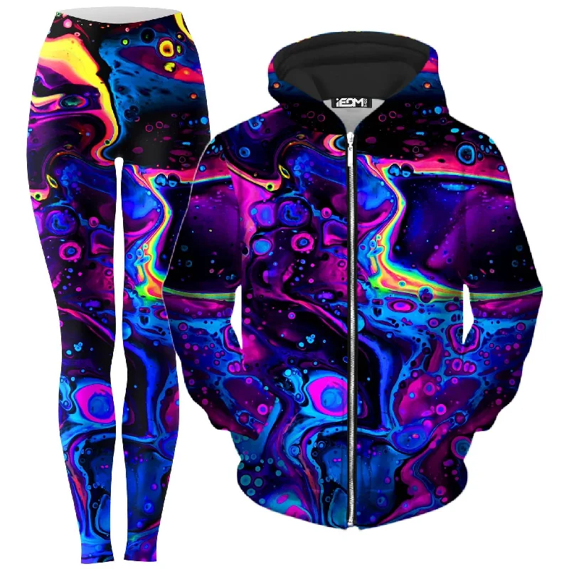 Acid Bath Zip-Up Hoodie and Leggings Combo