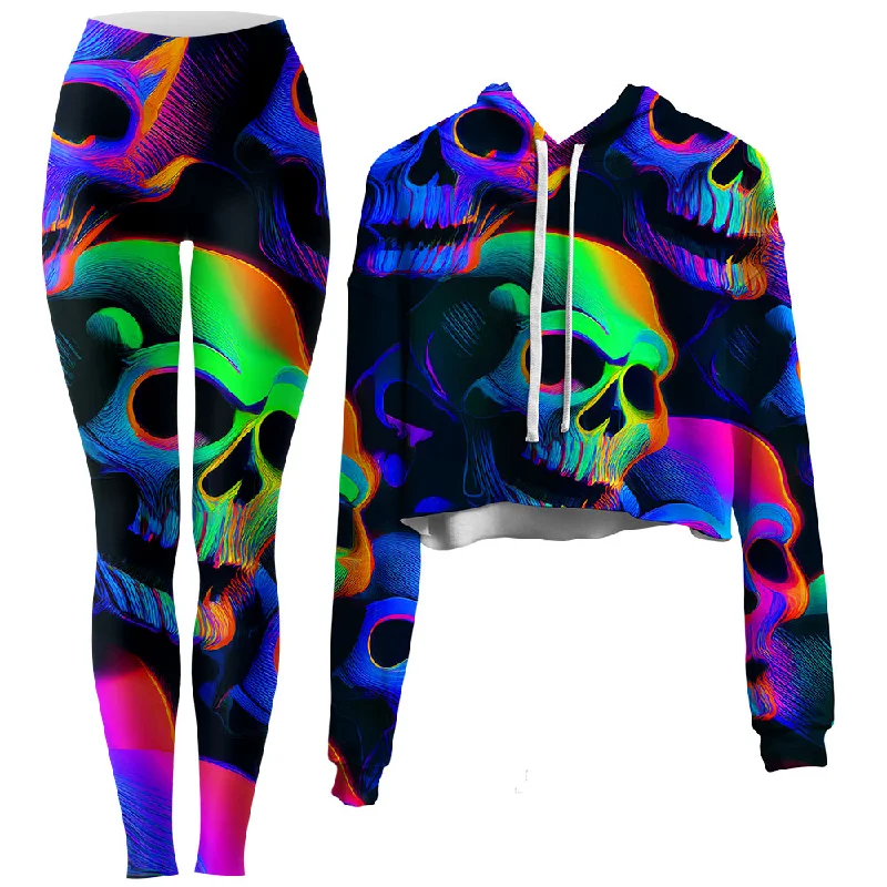 Psychedelic Nightmare Crop Hoodie and Leggings Combo