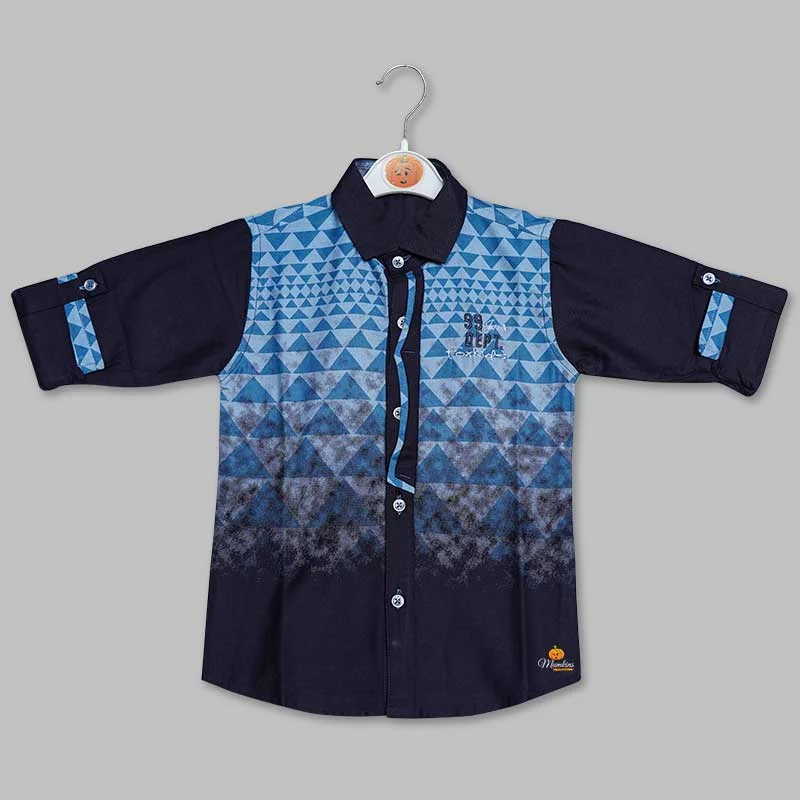 Blue Blue Printed Shirt for Boys