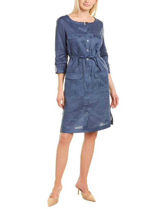 go>silk Linen Shirtdress