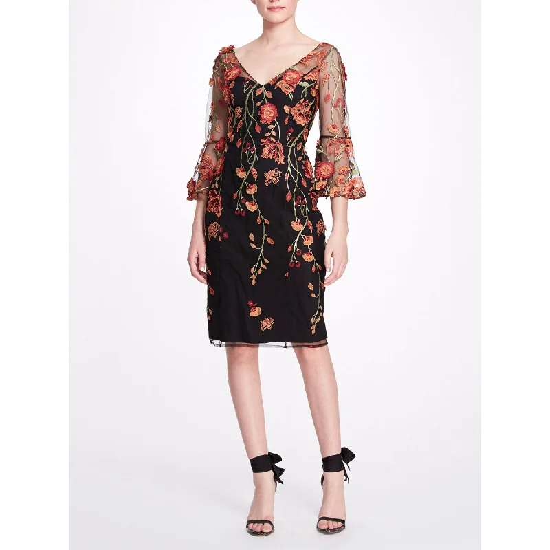 Embroidered Floral Cocktail Dress