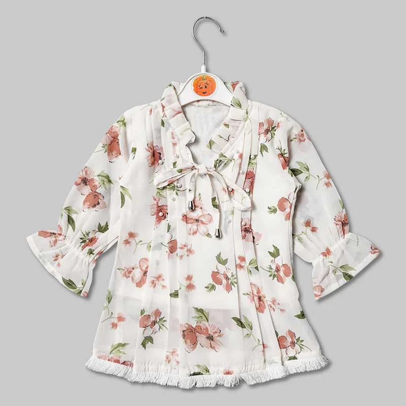 Top for Girls and Kids with Flowery Print