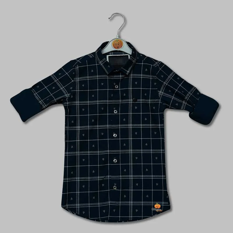 Solid Checked Full Sleeves Shirts for Boys