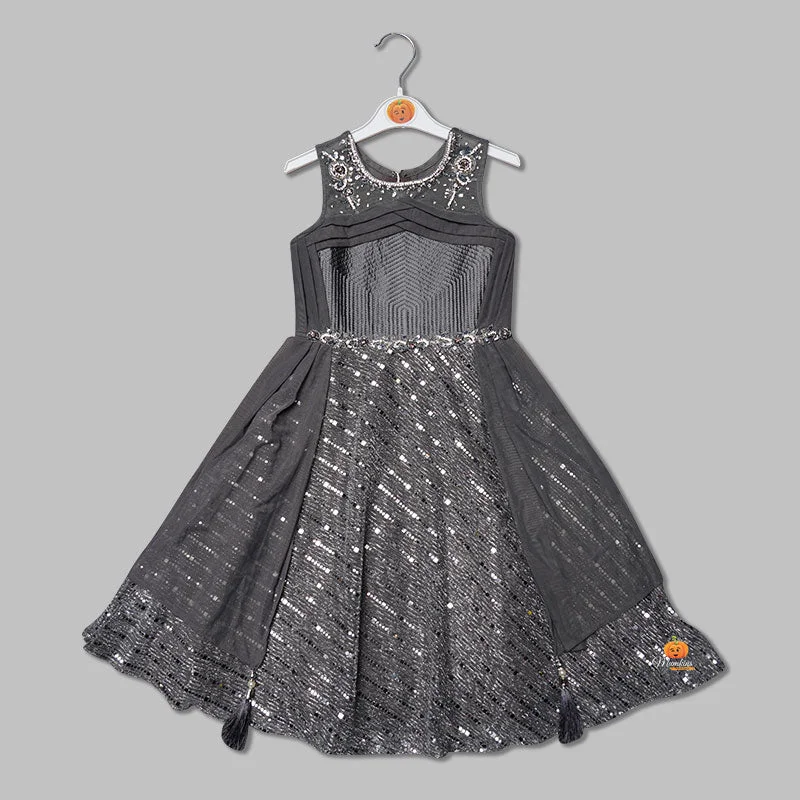 Grey & Onion Party Gown for Girls