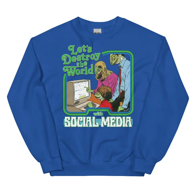 Let’s Destroy the World With Social Media Lizard People Sweatshirt