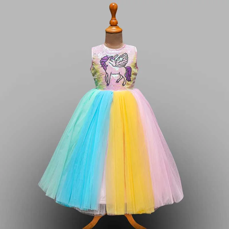 Long Unicorn Gown For Kids