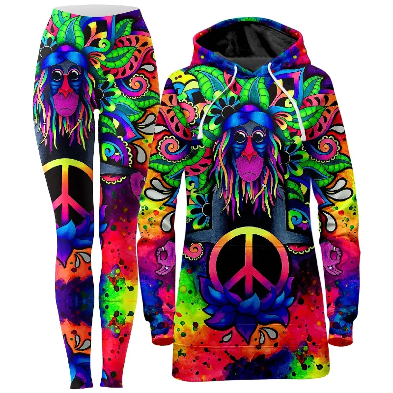 Peace Rafiki Hoodie Dress and Leggings Combo