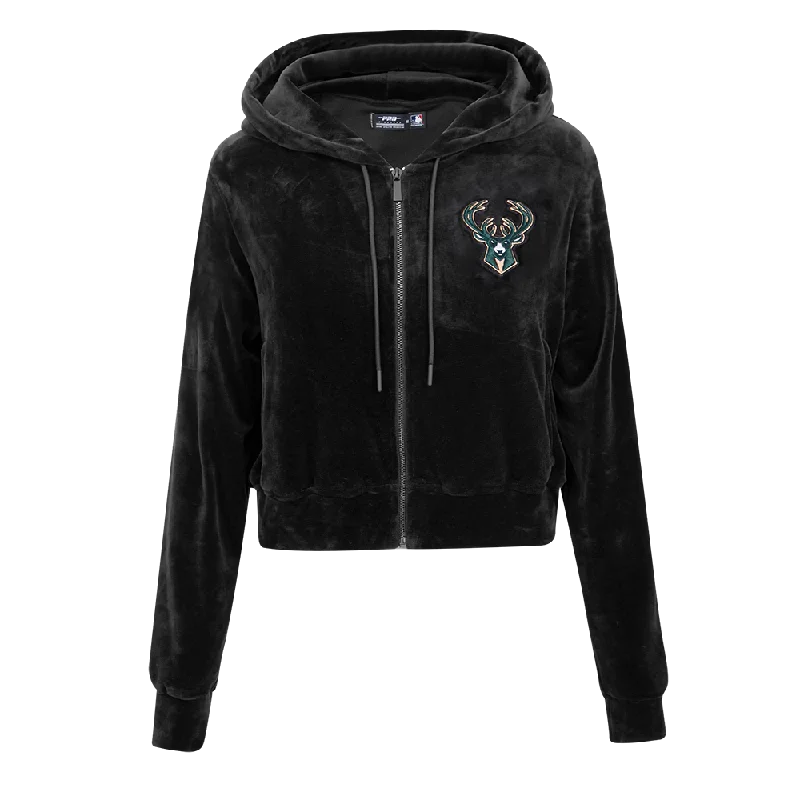 SUDADERA CON CIERRE NBA MILWAUKEE BUCKS CLASSIC ESSENTIALS PARA MUJER