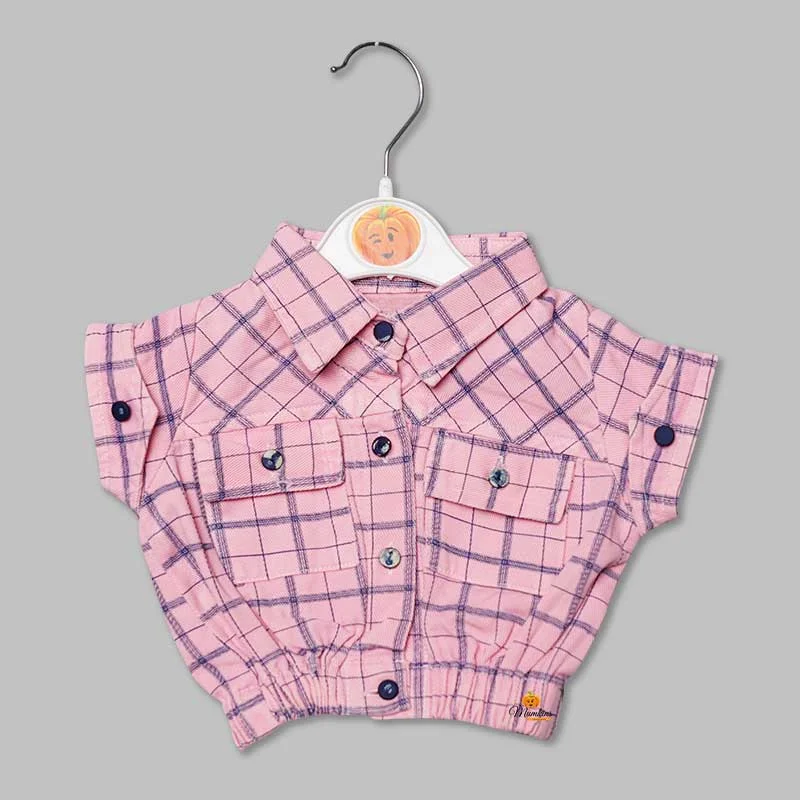 Top for Girls and Kids with Checks Pattern