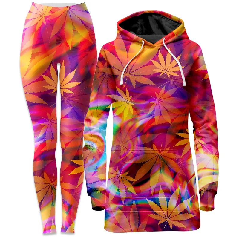 Ganja Dreamin Hoodie Dress and Leggings Combo