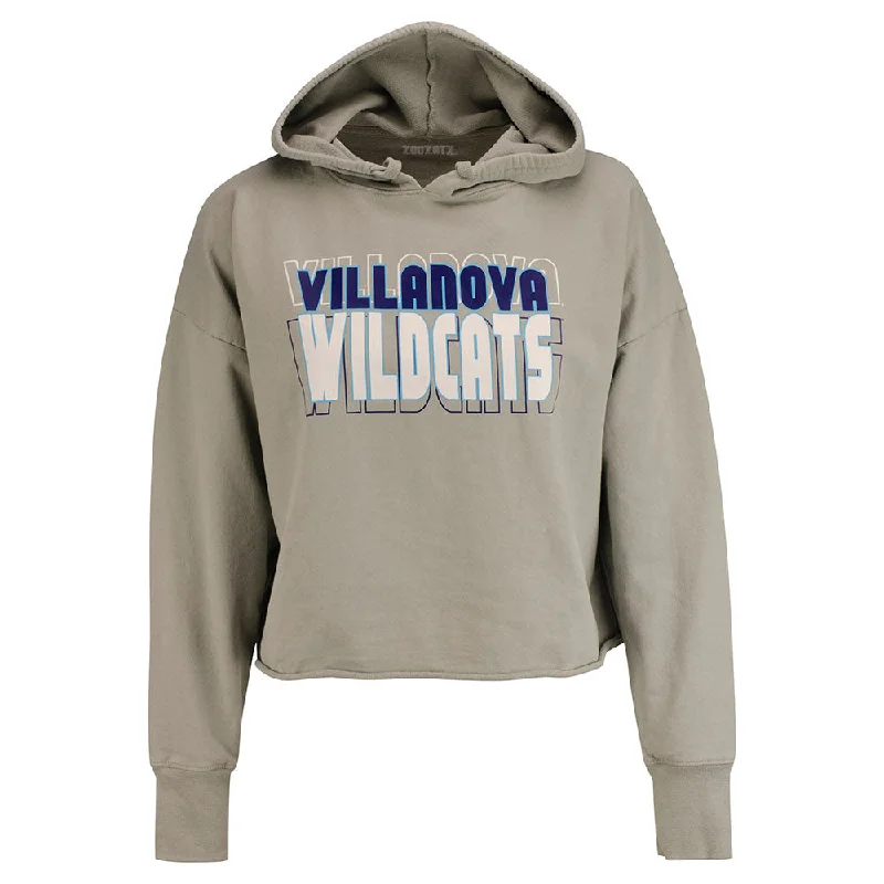 Ladies Villanova Wildcats Crop French Terry Hood