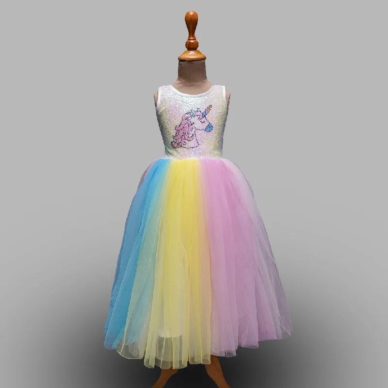 Long Unicorn Gown for Kids