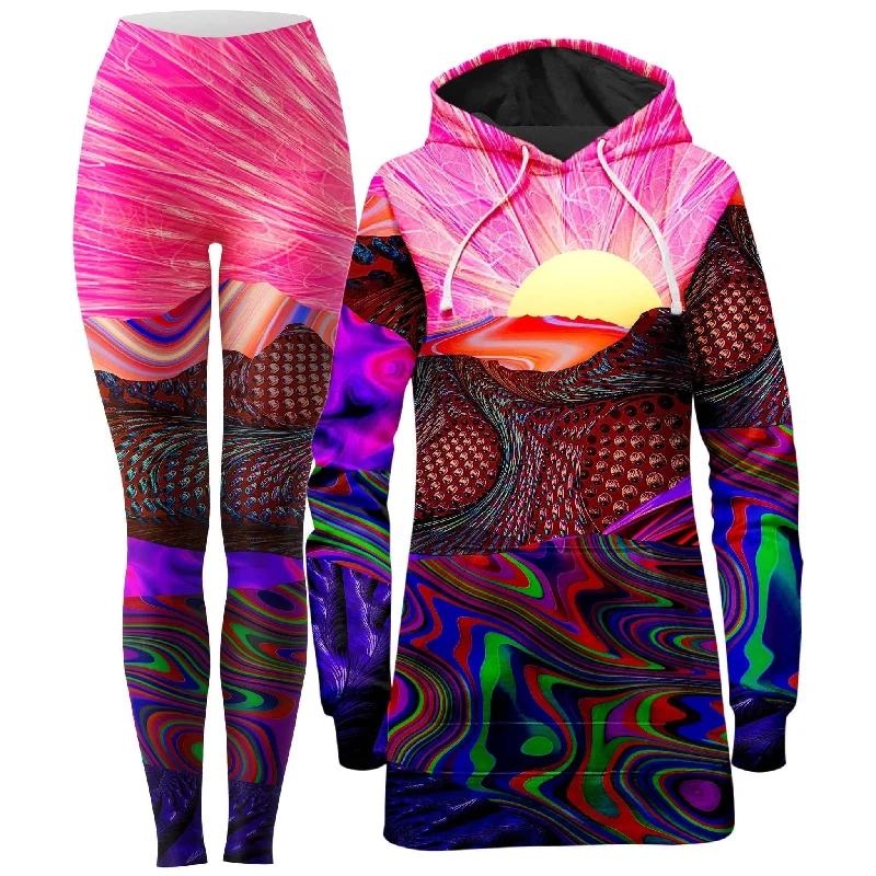 Trippy Trek Hoodie Dress and Leggings Combo