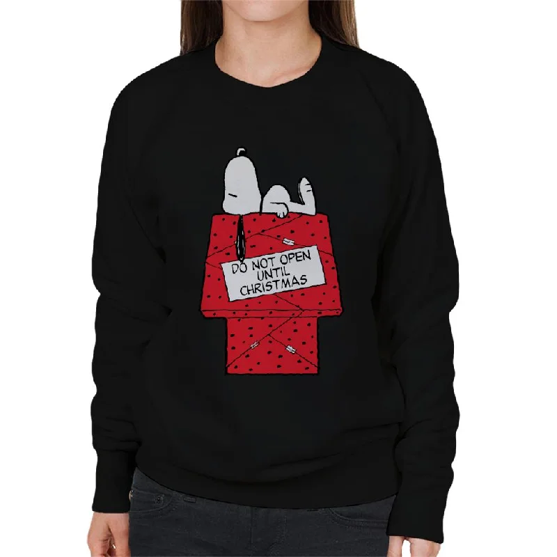 Peanuts Snoopy Do Not Open Until Christmas Day Women's Sweatshirt