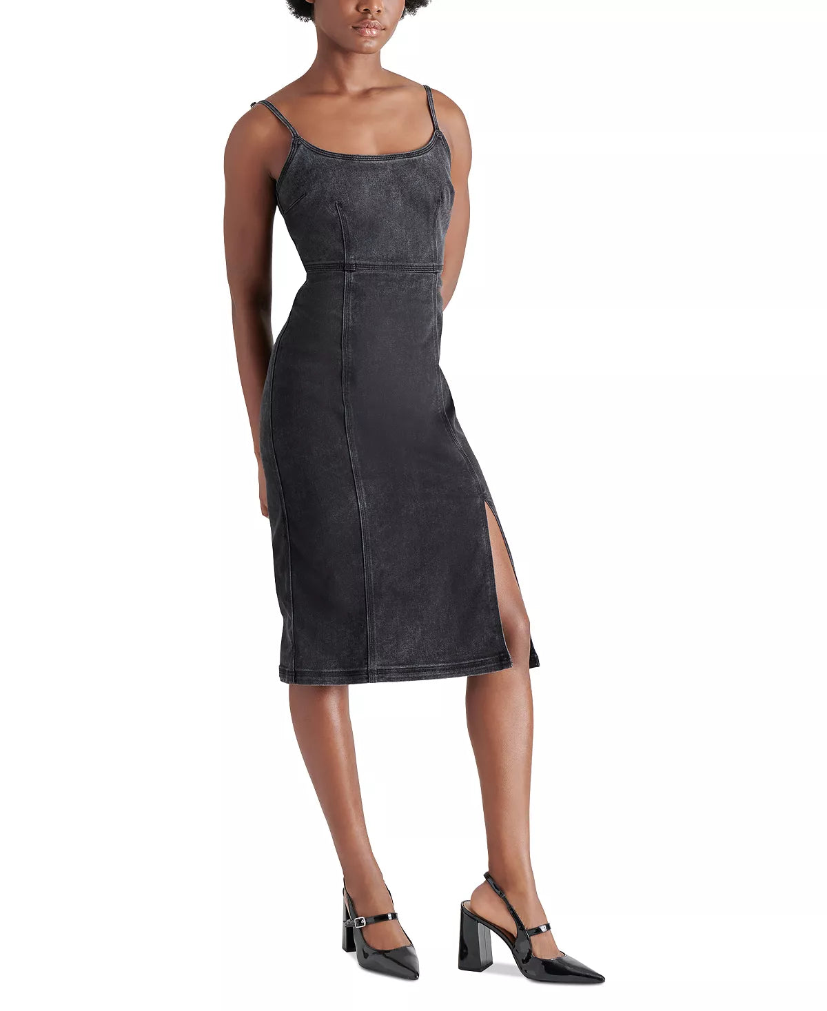 Giselle Washed Black Denim Dress