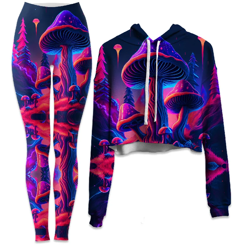 Shroom Trip Crop Hoodie and Leggings Combo