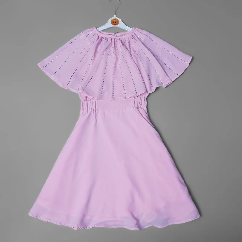 Frill Layer Kids Frock in Pink and Yellow