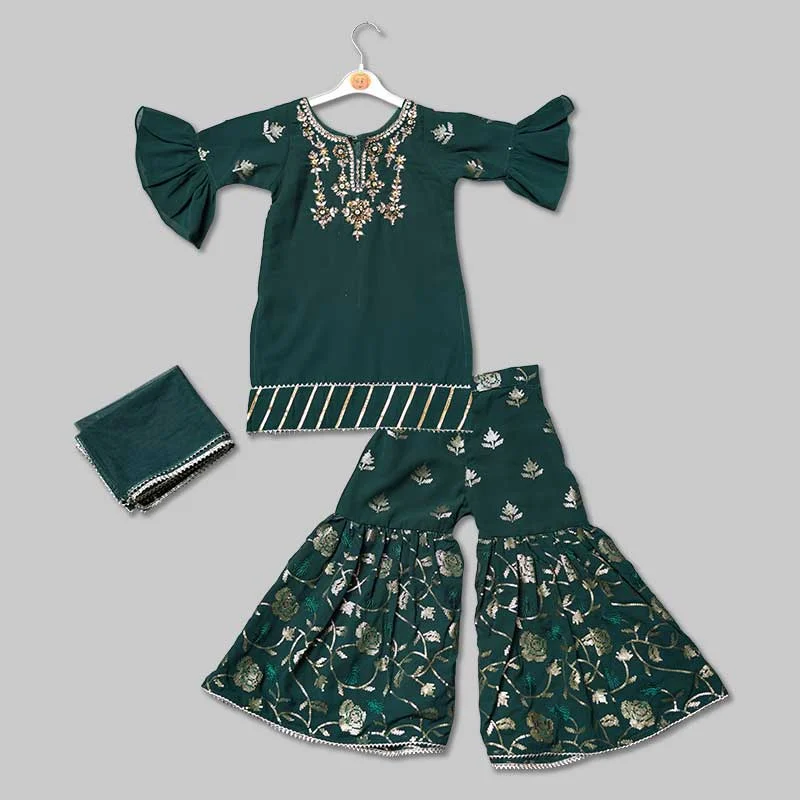 Green Girls Gharara Dress