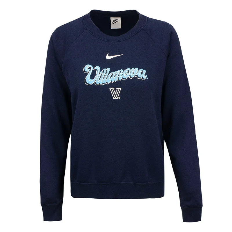 Ladies Villanova Wildcats Nike Stacked Script Crew Sweatshirt