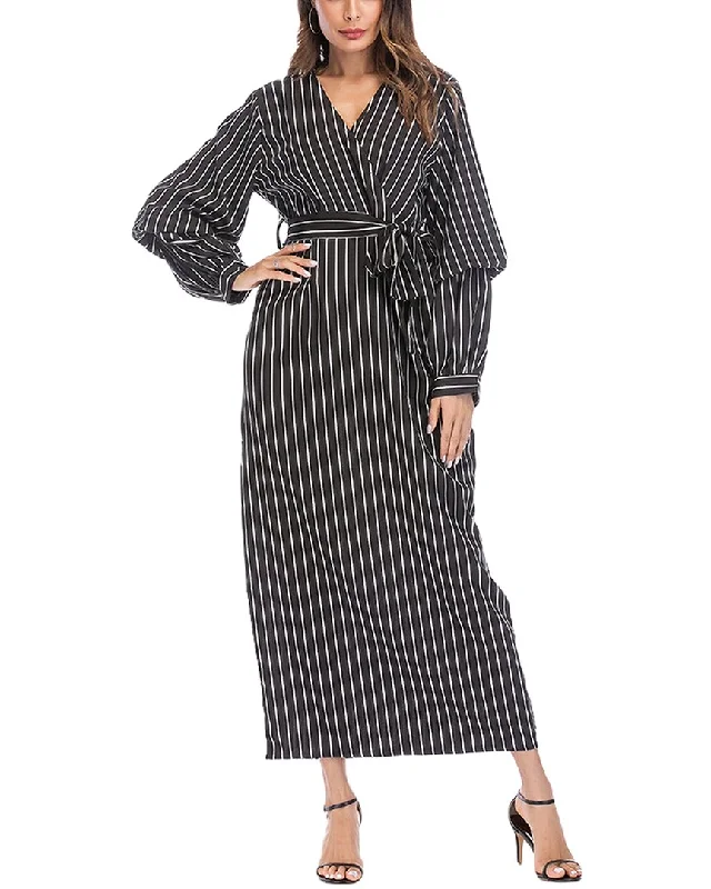 MONICA FASHION Belted Maxi Dress