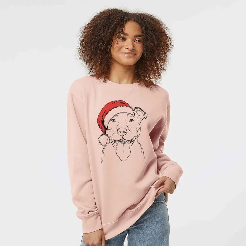 Santa Major the Pitbull - Unisex Pigment Dyed Crew Sweatshirt