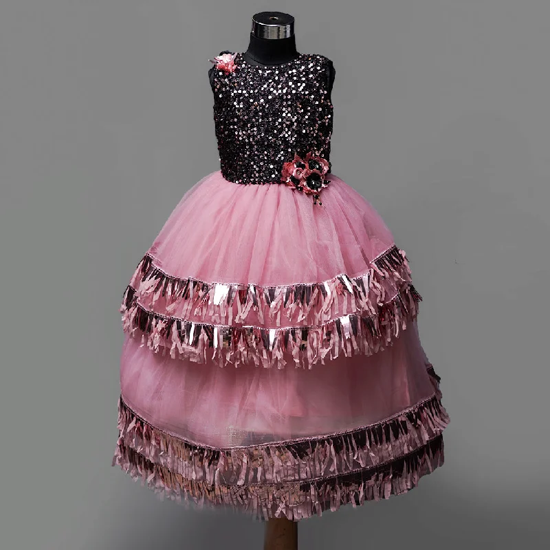 Pink Sequin Gown for Girls