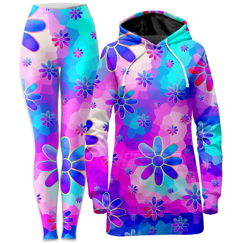 Flower Power Journey Hoodie Dress and Leggings Combo