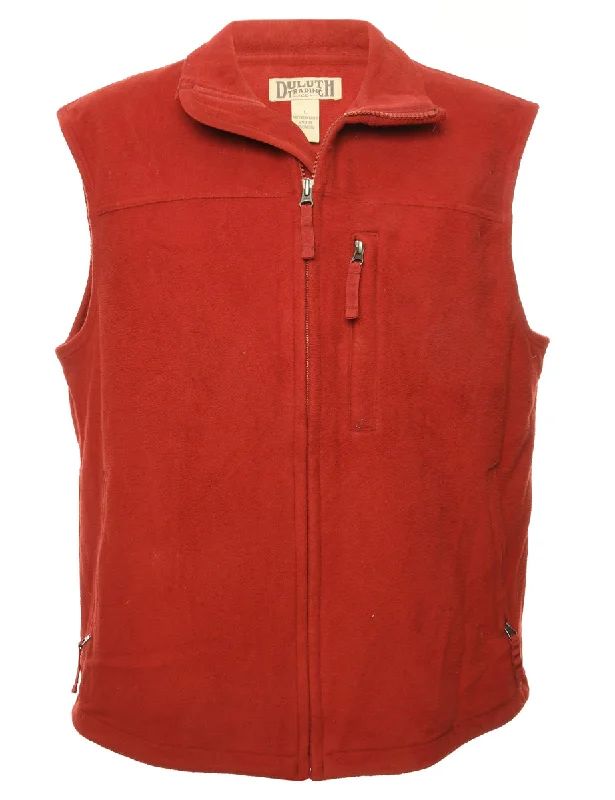 Red Fleece Vest - L