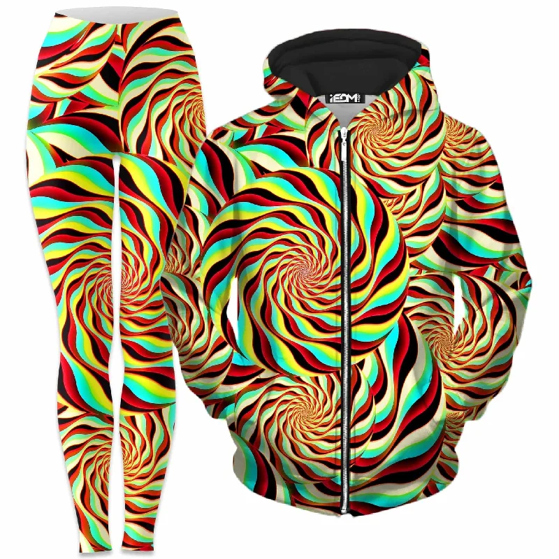 Pineal Swirl Zip-Up Hoodie and Leggings Combo