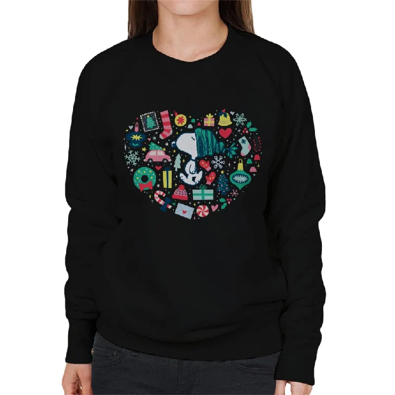 Peanuts Christmas Snoopy Xmas Love Heart Women's Sweatshirt