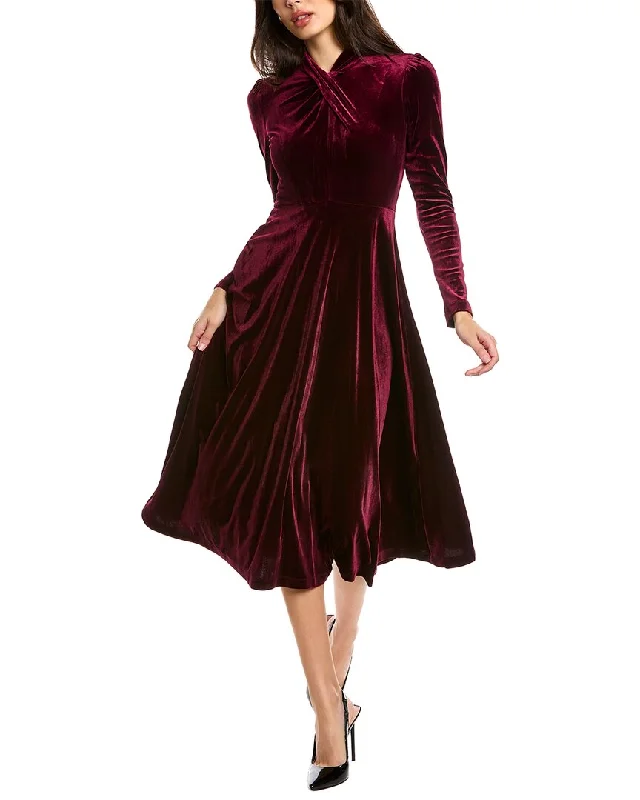 Maison Tara Velvet Midi Dress