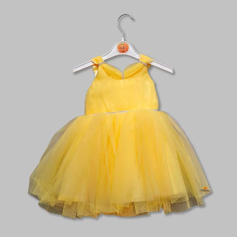 Yellow Party Wear Frock for Girls