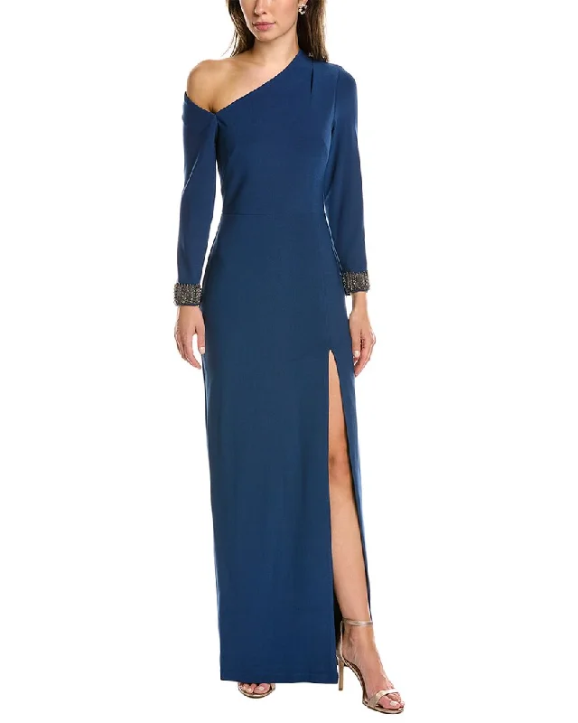 Aidan Mattox Asymmetrical Neckline Gown