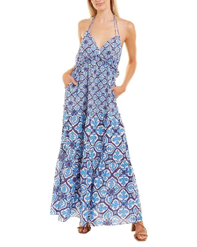 Celina Moon Sleeveless Tiered Maxi Dress