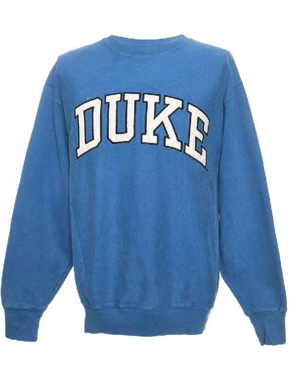 Duke Blue & White Spell Out Sweatshirt - M