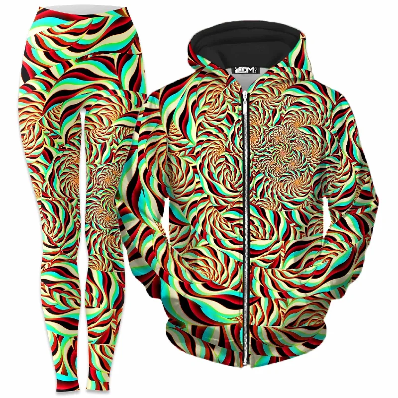 Horizon Trippy Zip-Up Hoodie and Leggings Combo