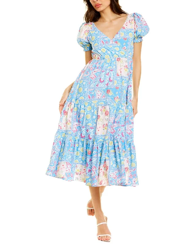 Celina Moon Short Sleeve Midi Dress