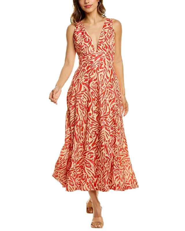 Nicholas Haisley Linen-Blend A-Line Dress