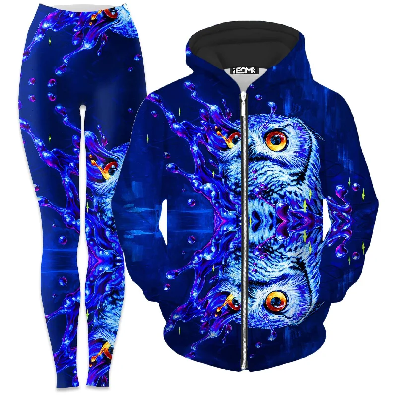 Lucid Owl Zip-Up Hoodie and Leggings Combo